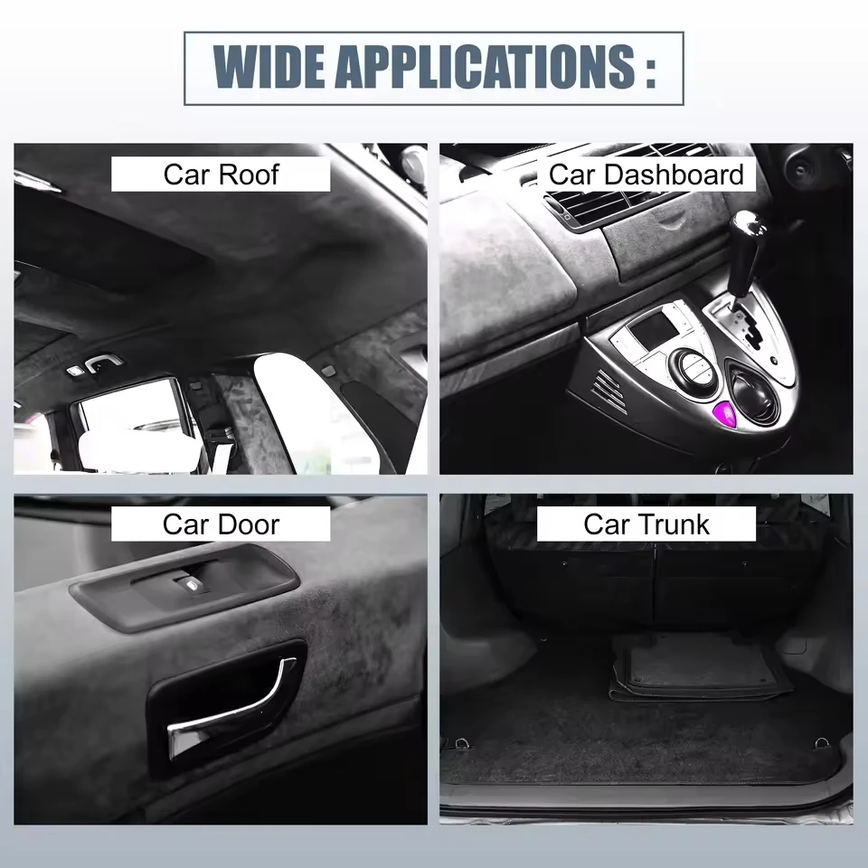 Max 250x150cm Suede Roof Lining Headliner Fabric Foam Material for Car Interior Upholstery Repair Ceiling Sky Fabrics Cloth DIY