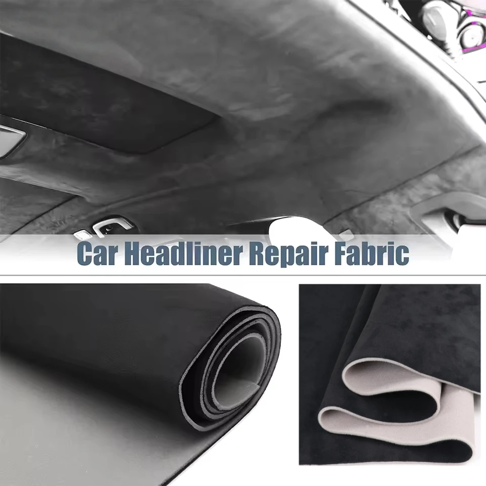 Max 250x150cm Suede Roof Lining Headliner Fabric Foam Material for Car Interior Upholstery Repair Ceiling Sky Fabrics Cloth DIY