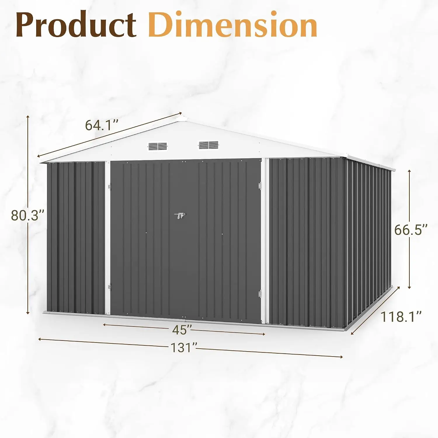 10 x 10 FT Shed Outdoor Storage Shed Metal Garden Shed with Lockable Door Outside Waterproof Tool Shed for, Customized 10 x 10 FT Shed Outdoor Storage Shed Metal Garden Shed with Lockable Door Outside Waterproof Tool Shed for, Customized