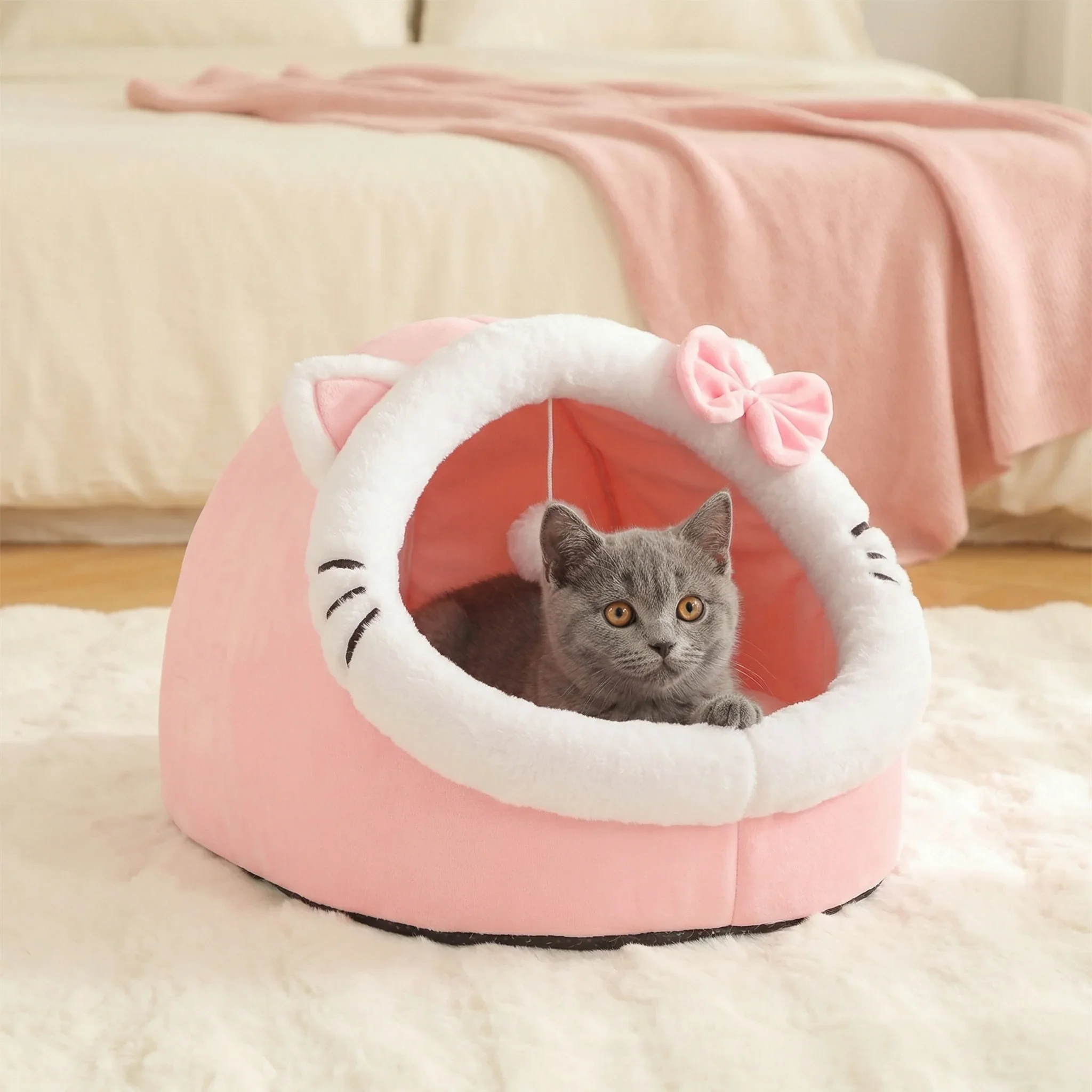 Four Season Universal Cat Bed Cat House Soft Comfortable Pet  Dog Bed Puppy Sleeping Bag Tent Habitats Basket House Pet Supplies