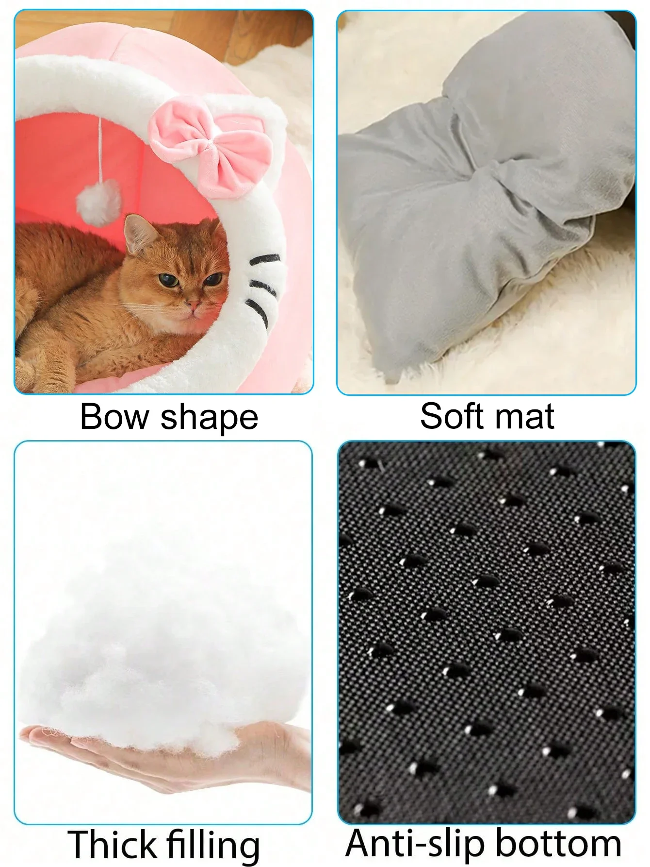 Four Season Universal Cat Bed Cat House Soft Comfortable Pet  Dog Bed Puppy Sleeping Bag Tent Habitats Basket House Pet Supplies