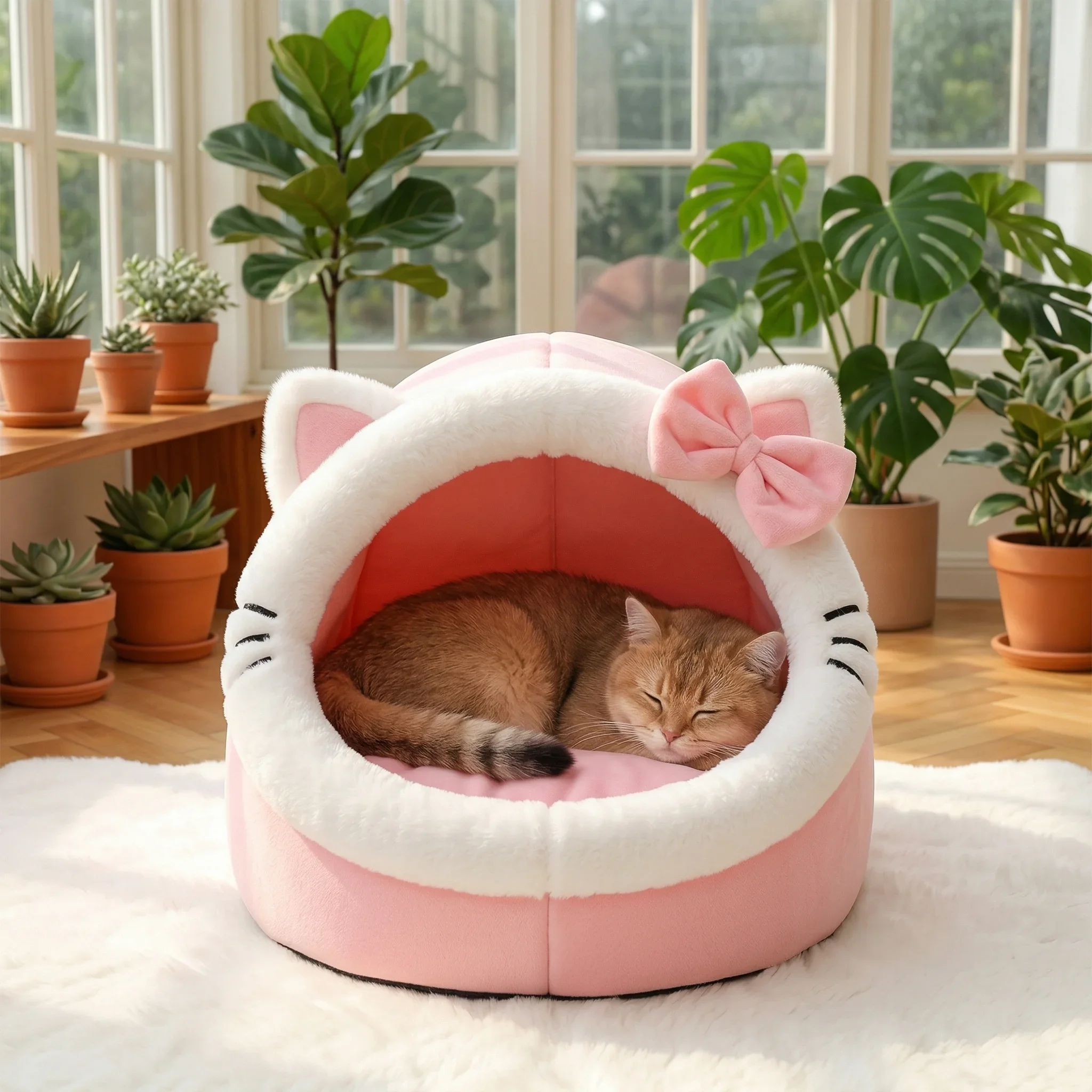 Four Season Universal Cat Bed Cat House Soft Comfortable Pet  Dog Bed Puppy Sleeping Bag Tent Habitats Basket House Pet Supplies