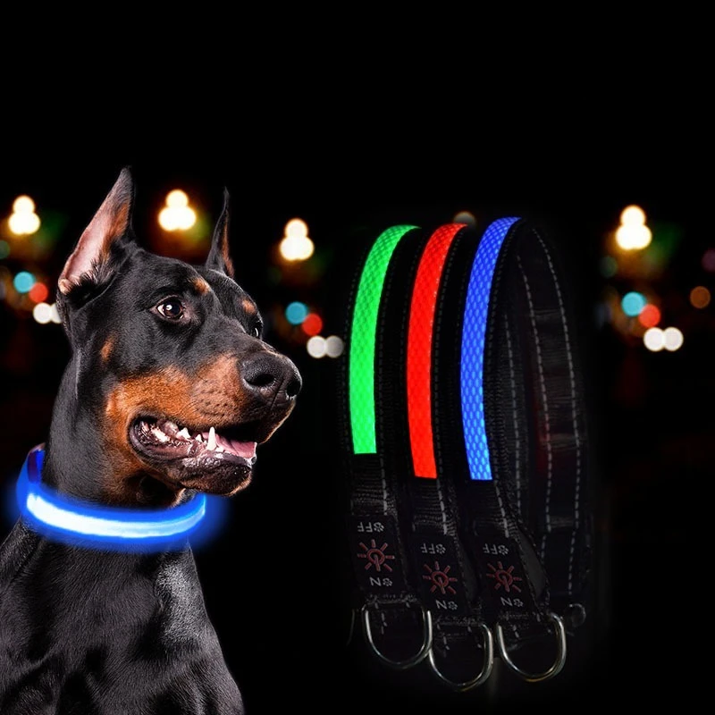 USB LED Dog Collar Lights - Adjustable Comfortable Soft Mesh Safety Collar Dogs, Colorful Lights for Nighttime Visibility USB LED Dog Collar Lights - Adjustable Comfortable Soft Mesh Safety Collar Dogs, Colorful Lights for Nighttime Visibility