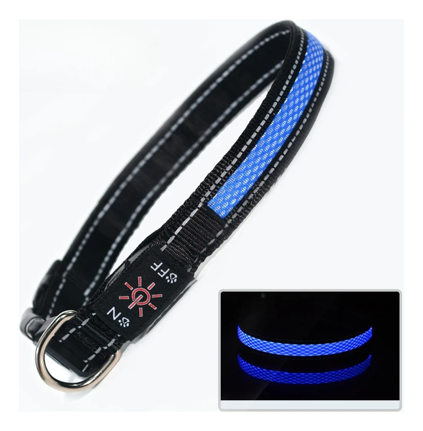 USB LED Dog Collar Lights - Adjustable Comfortable Soft Mesh Safety Collar Dogs, Colorful Lights for Nighttime Visibility USB LED Dog Collar Lights - Adjustable Comfortable Soft Mesh Safety Collar Dogs, Colorful Lights for Nighttime Visibility