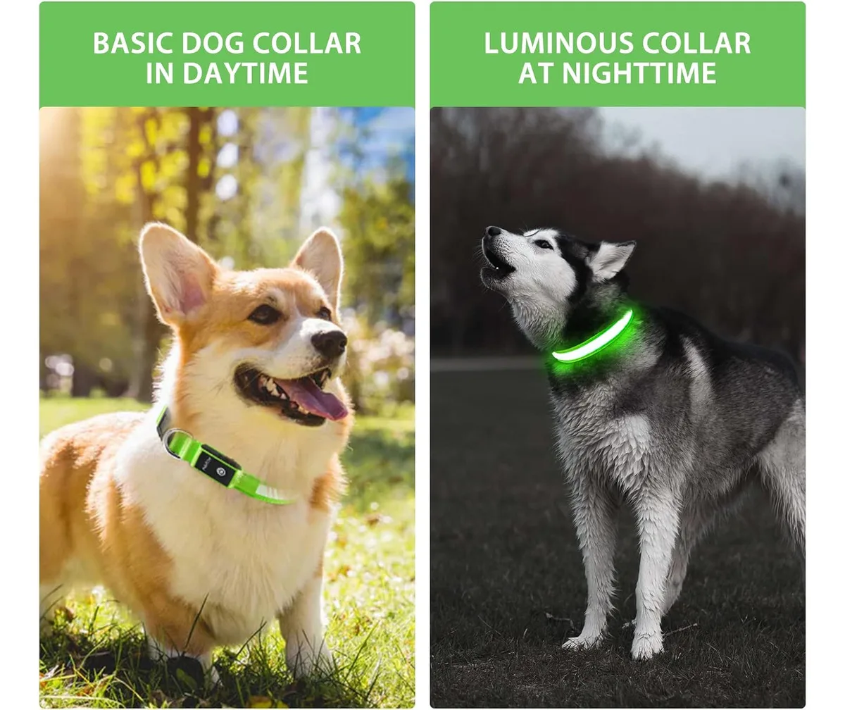 USB LED Dog Collar Lights - Adjustable Comfortable Soft Mesh Safety Collar Dogs, Colorful Lights for Nighttime Visibility USB LED Dog Collar Lights - Adjustable Comfortable Soft Mesh Safety Collar Dogs, Colorful Lights for Nighttime Visibility