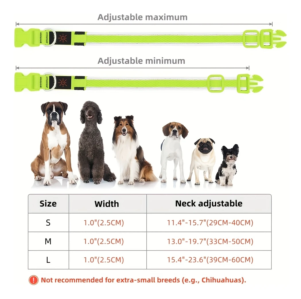 USB LED Dog Collar Lights - Adjustable Comfortable Soft Mesh Safety Collar Dogs, Colorful Lights for Nighttime Visibility USB LED Dog Collar Lights - Adjustable Comfortable Soft Mesh Safety Collar Dogs, Colorful Lights for Nighttime Visibility