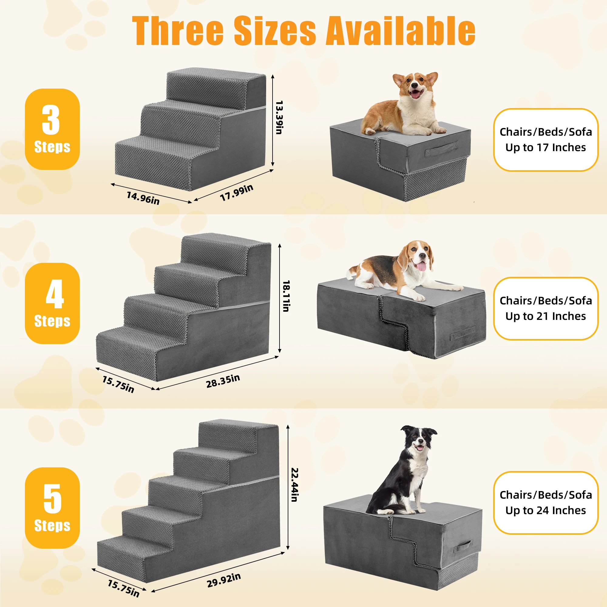 JHK 3-5 Step Right Angled Foam Dog Stairs Ramp for Small Dogs Climbing Ladder Indoor Non-Slip Pet Ladder Ramp Stairs For Home JHK 3-5 Step Right Angled Foam Dog Stairs Ramp for Small Dogs Climbing Ladder Indoor Non-Slip Pet Ladder Ramp Stairs For Home