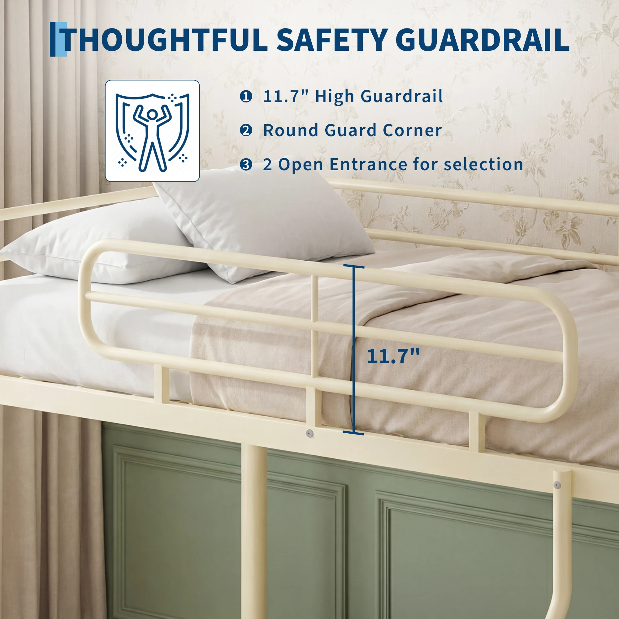 Heavy Duty Twin Over Full Metal Bunk Bed Frame - Sturdy Space-Saving Design for Kids, Teens & Adults - 450 lbs Upper, 500 lbs Lower Capacity - Slot-Type Assembly - Adjustable Reversible Ladder Heavy Duty Twin Over Full Metal Bunk Bed Frame - Sturdy Space-Saving Design for Kids, Teens & Adults - 450 lbs Upper, 500 lbs Lower Capacity - Slot-Type Assembly - Adjustable Reversible Ladder